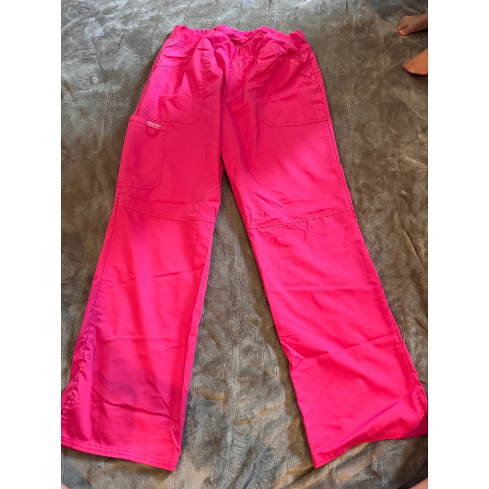 Cherokee Workwear Pink Scrub Pants Womens Large Cargo Medical Uniform WW110
